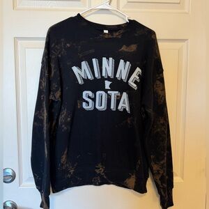 "Minnesota" black tie dye crewneck size medium